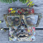 Handsculpted face wall art