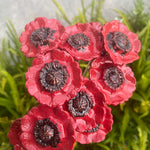 1x Hand sculpted Crinkle Ceramic Poppy